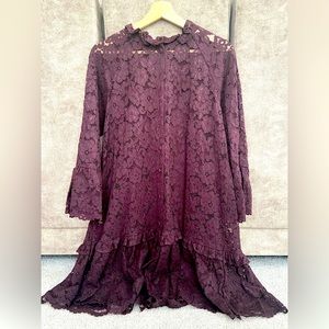 H&M lace dress burgundy
